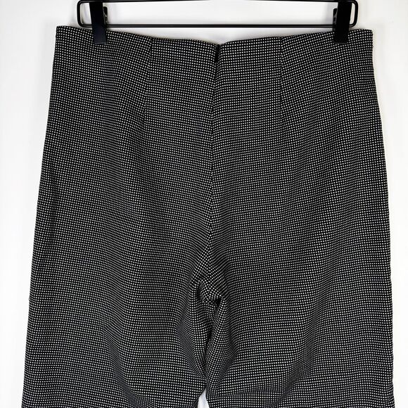 Equestrian Pants Women Large Black White Micro Dot Stretch Pull On Tapered Ankle - Picture 4 of 13
